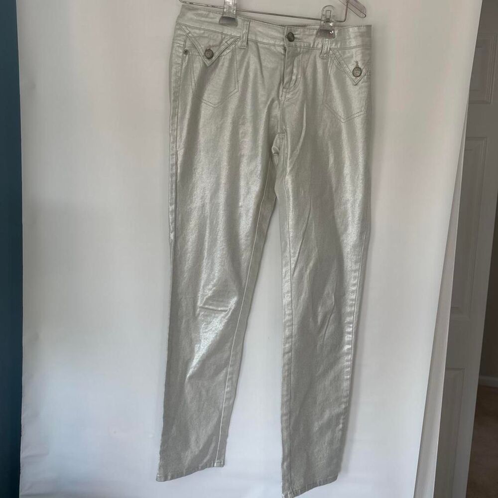 Cache Women's White and Silver Jeans
